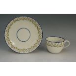 Pinxton - a tea cup and saucer, pattern 9, saucer 14.5cm diameter (cup restored) See C.