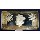 Royal Visit to America, 1976, Silver Ingot (48gm) by Bigbury Mint,