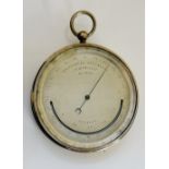 A continental holosteric barometer with thermometer number 9243, silvered dial,