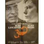 Cinema, French Language Poster, Scorpio, 1973, Burt Lancaster, Alain Delon, small format,