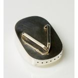 A novelty Japanese silver pepper pot in the form of a geta or sandal, made for export,