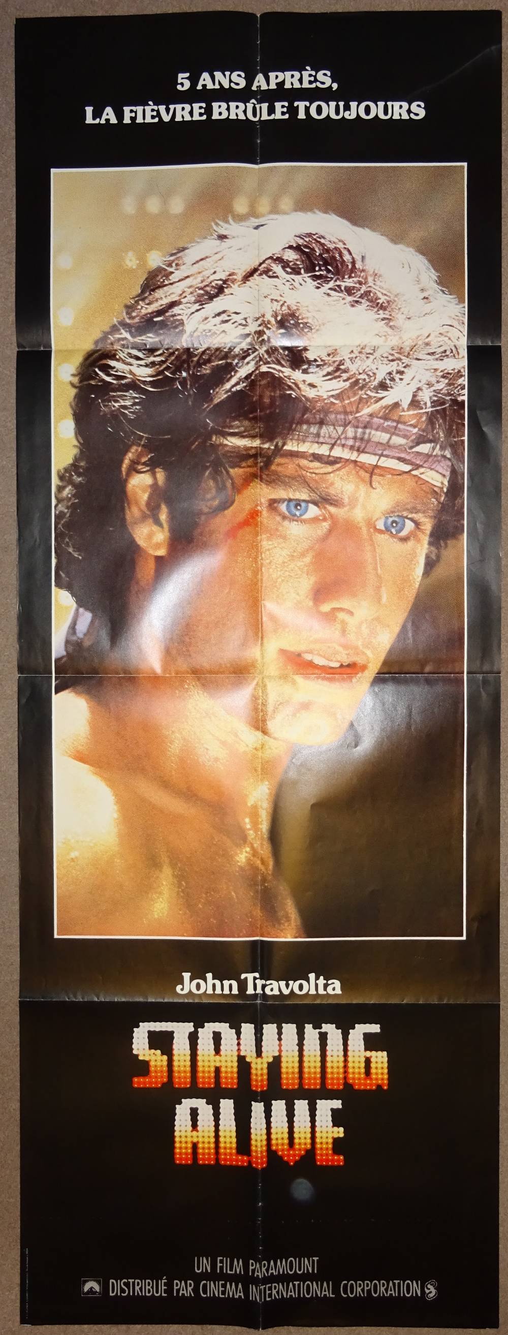 Cinema, French Language Poster, Staying Alive, 1983, John Travolta, large format lobby poster,