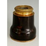 A French gilt on copper two drawer large monocular, the eyepiece inscribed Derepas,