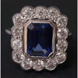 A tanzanite and diamond ring,