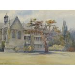 Ina Clogstoun - Wadham College, Oxford, watercolour,