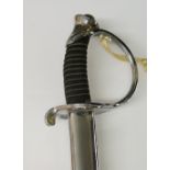 A US Marines Officer's sword with pierced basket, wire wrapped grip,