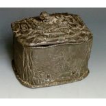 Military Interest - a Victorian canted rectangular lead tobacco box and cover,