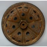 A WWII German half track tank wheel,