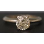 A 14ct white gold solitaire diamond ring the circular cut stone approx. 1.