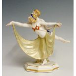 A continental porcelain figure group of Fredrick Ashton and Isadora Duncan,