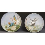 A pair of circular pottery plates,