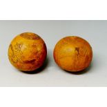 Two Chinese engraved gourds,
