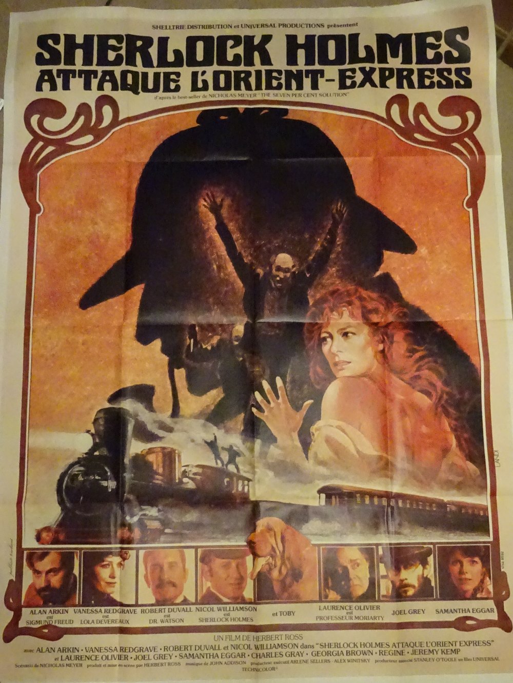 Cinema, French Language Poster, Sherlock Holmes Attaque L'Orient Express, 1976, Vanessa Redgrave,