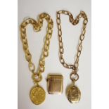 A Victorian gold plated oval locket,