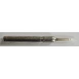 Sampson Mordan & Co - a silver propelling pencil, reeded body with vacant oval cartouche,