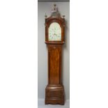 A George III mahogany longcase clock the hood with swept top,