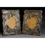 A pair of Chinese paktong shaped rectangular easel photograph frames,