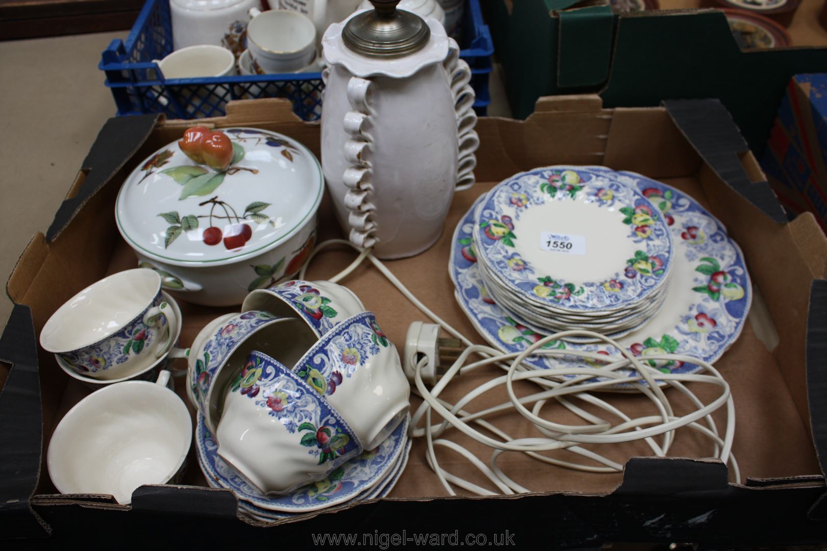 A Royal Doulton part Teaset in the 'Pomeroy' pattern and comprising seven cups, seven saucers,