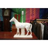 A Lamp with Plaster figure of horse