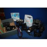 A quantity of Cameras including cased Minolta, cased Samsung digital camera, Canon, Zenit, etc.