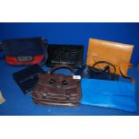 A quantity of vintage leather Bags.