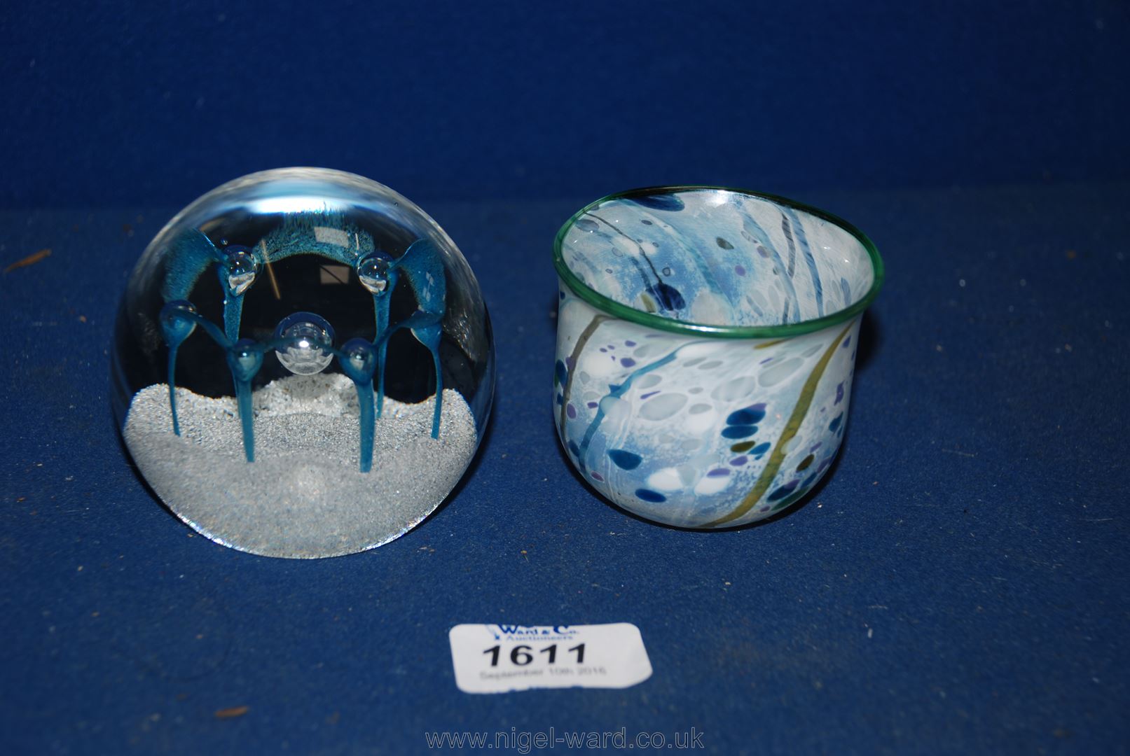 A Caithness ''May Dance'' glass Paperweight and a small ''Isle of Wight'' Vase,
