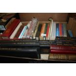 A box of books: religion, novels etc.