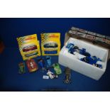 A quantity of miscellaneous die-cast car models and a Japanese Tyrell six wheeler Formula 1 car.