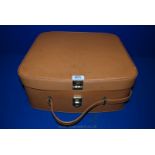 A tan leather Ladies travelling Hand Case.