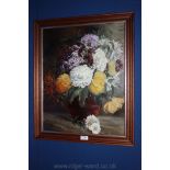 Lema Shergreen: an Oil on canvas of a still life of flowers, 21'' x 17''.