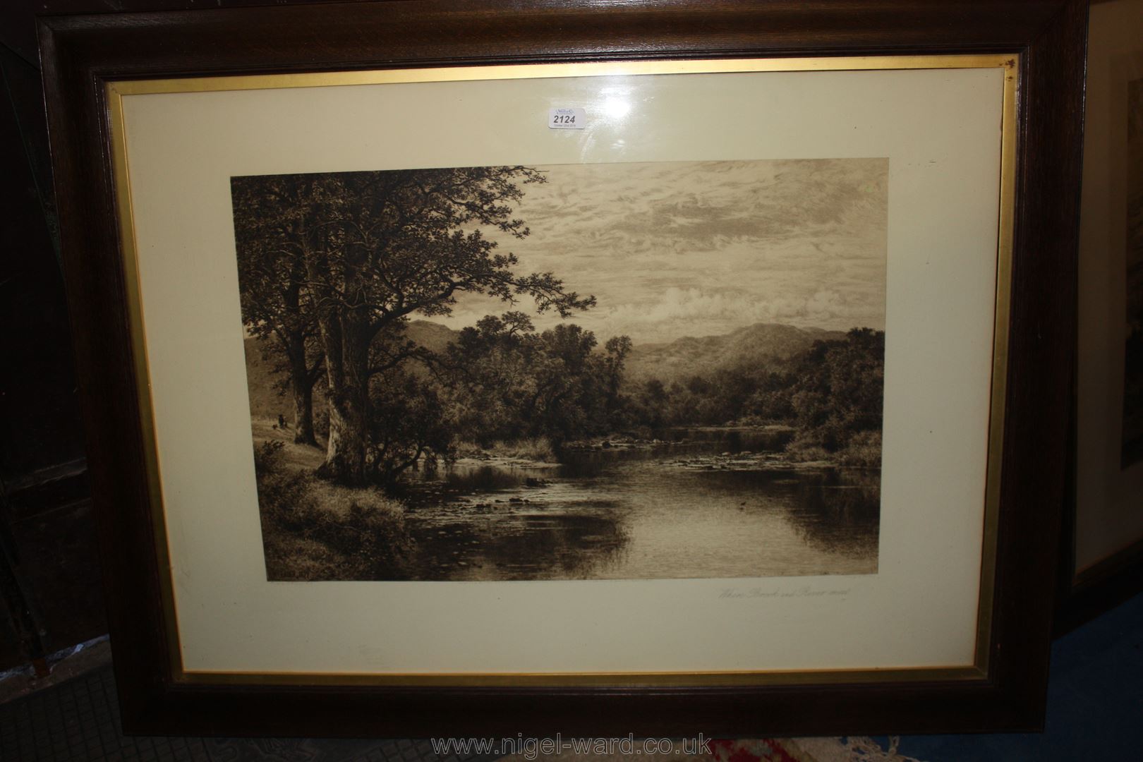 Benjamin Williams Leader: a large Etching, Brook and River Meet.