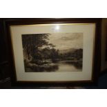 Benjamin Williams Leader: a large Etching, Brook and River Meet.