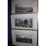 Three Engravings including 'The Great Exhibition,1851' and 'City of Durham', etc.