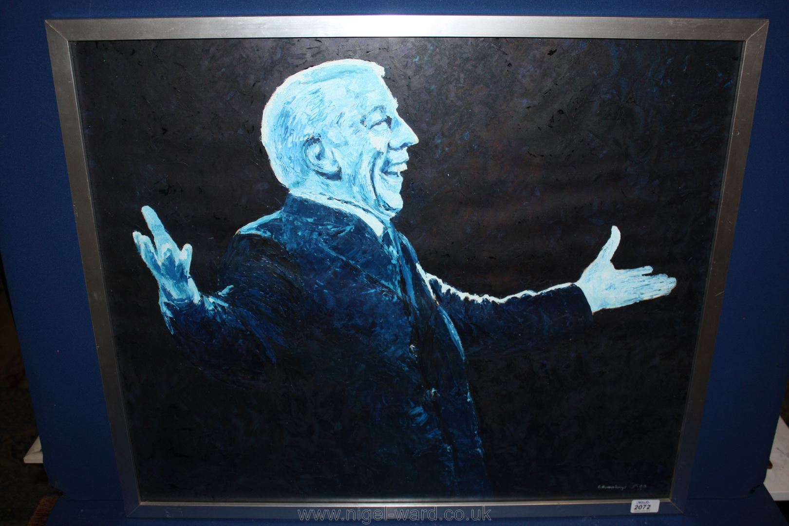 G. Humphreys: an Oil on board portrait of Jazz star Stan Kenton, 28'' x 23''. - Image 2 of 2
