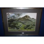 C. Ann Mason: Watercolour of Snowdonia, 14'' x 20''.