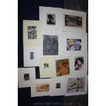 A quantity of mounted Prints.