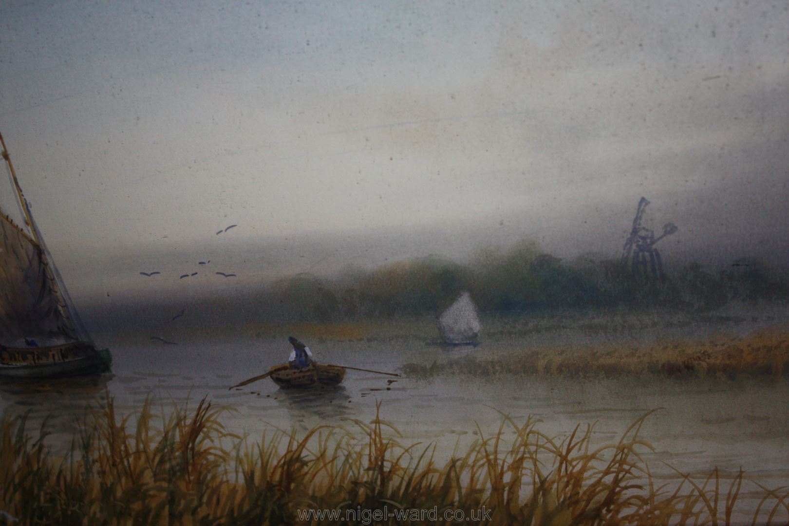 A pair of early 20th c. Watercolours of River scenes, signed A. Turner. - Image 2 of 3