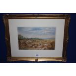 Charles Fox: Watercolour of a Harvest scene