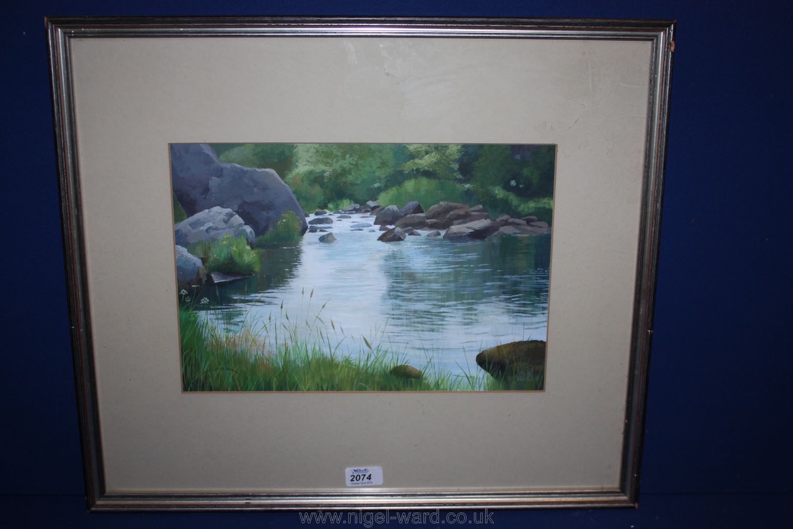 An acrylic of 'Afon Dwyfor' by John Pell.