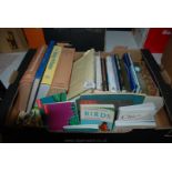 A box of Books: medical, birds,