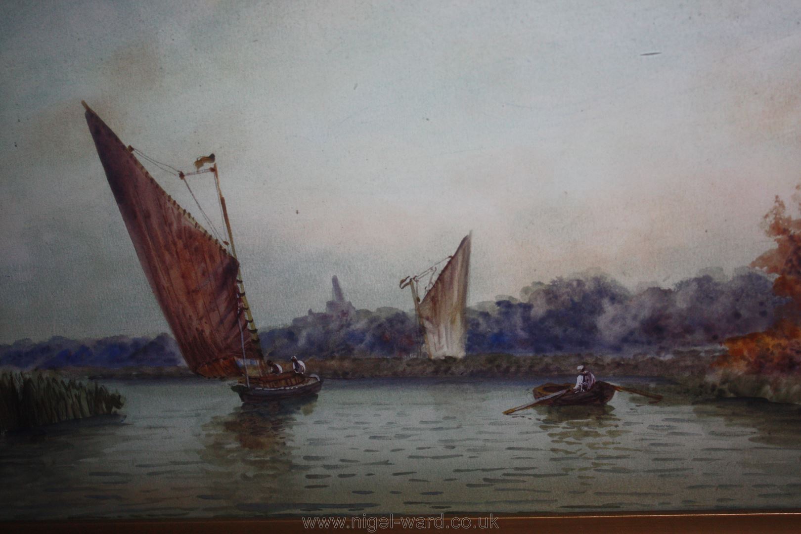 A pair of early 20th c. Watercolours of River scenes, signed A. Turner. - Image 3 of 3