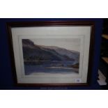 A Watercolour of 'Thirlmere and Ravon Crag' by P. Partington, 15'' x 10''.