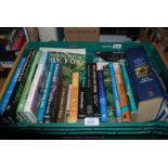 A container of Books: Snakes, Climate and Man, Life on Earth etc.
