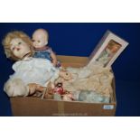 A quantity of 1950's Dolls including national costume dolls, baby doll, walking Doll a/f,