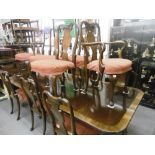 A SET OF TWELVE QUEEN ANNE STYLE DINING CHAIRS