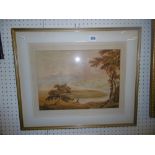 A FRAMED VICTORIAN W/C ARTIST FRANCIS DANBY (SOME FOXING)