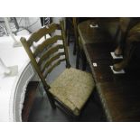 SET OF FOUR LADDER BACK CHAIRS PLUS ONE OTHER