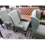 THREE WING BACK FIRESIDE CHAIRS