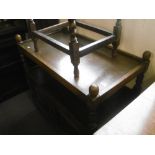 LINEN FOLD TROLLEY LEADED CABINET