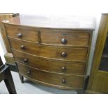 MAHOGANY BOW FRONT CHEST OF DRAWERS